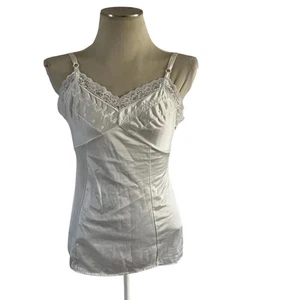 Vtg White Lace Floral Embroidered Baby Doll Cami Wmns S/M Fairycore Angelcore - Picture 1 of 7