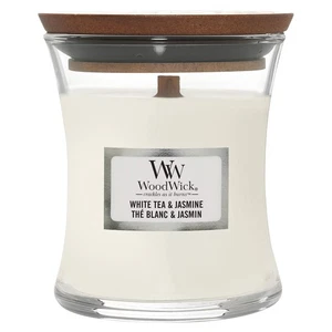 WoodWick Scented Candle with Crackling Wick | White Tea & Jasmine Mini Hourglass - Picture 1 of 5
