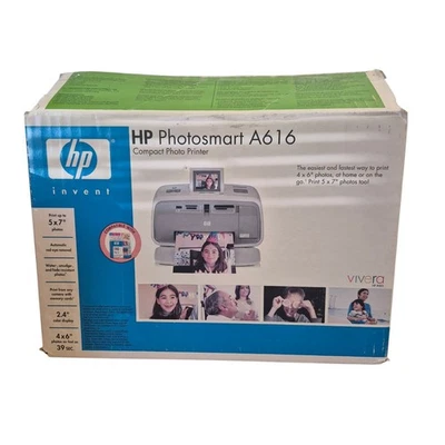 New HP Photosmart A610 Digital Photo Inkjet Printer With Ink And Paper - Image 1 of 4