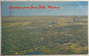 Vintage Postcard Great Falls Montana 1964 Aerial view - Picture 1 of 4