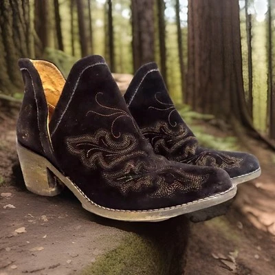 Mujer Circle G Corral Negro Bordado Botín Vaquero Occidental Talla 7.5 Foto 1 de 4