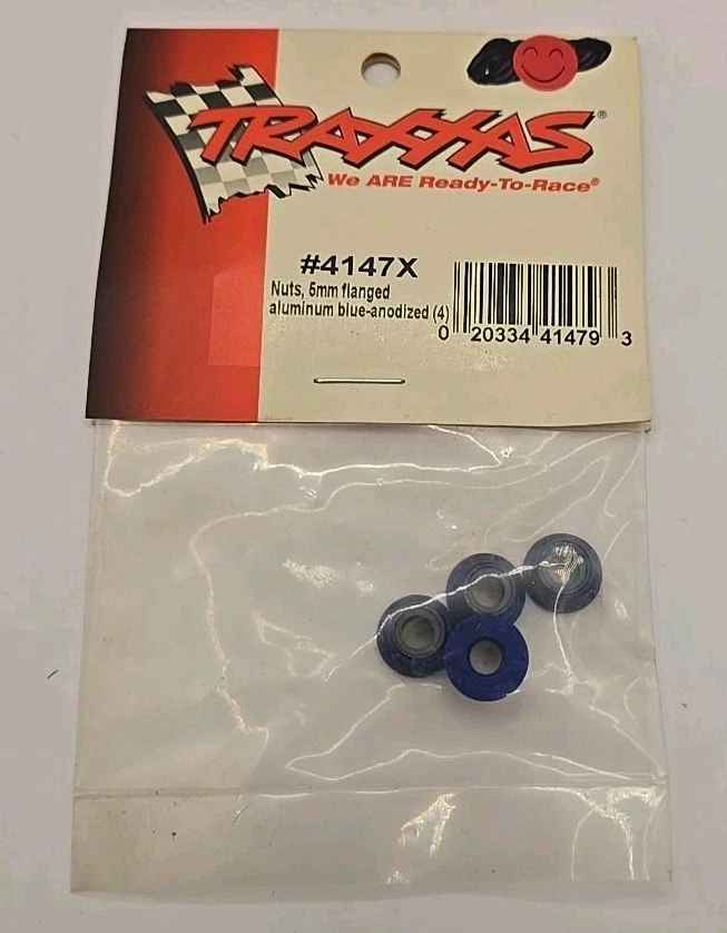 Traxxas Nuts 5mm Flanged Aluminum Blue-Anodized Rc Hardware 4 pcs 4147X - Image 1 of 1