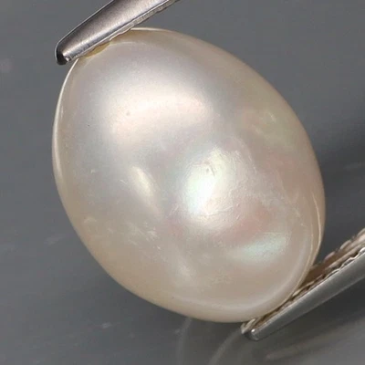 9.70Ct.Vintage Natural Creamy White PEARL THAILAND Egg Shape (Drilled) - Image 1 of 4