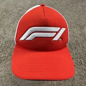 Formula 1 F1 Hat Cap Snap Back Red White Mens F1 Racing Trucker Mesh Motorsport - Picture 1 of 11