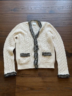 Cárdigan Chanel Blanco y Negro Volantes CC 31Rue Cambon Botones Talla 40 05C Foto 1 de 4