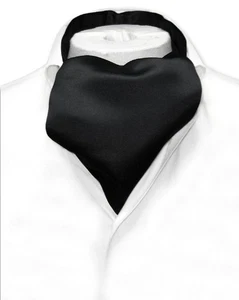 Corbata para hombre color negro liso Vesuvio Napoli ASCOT corbata - Imagen 1 de 2