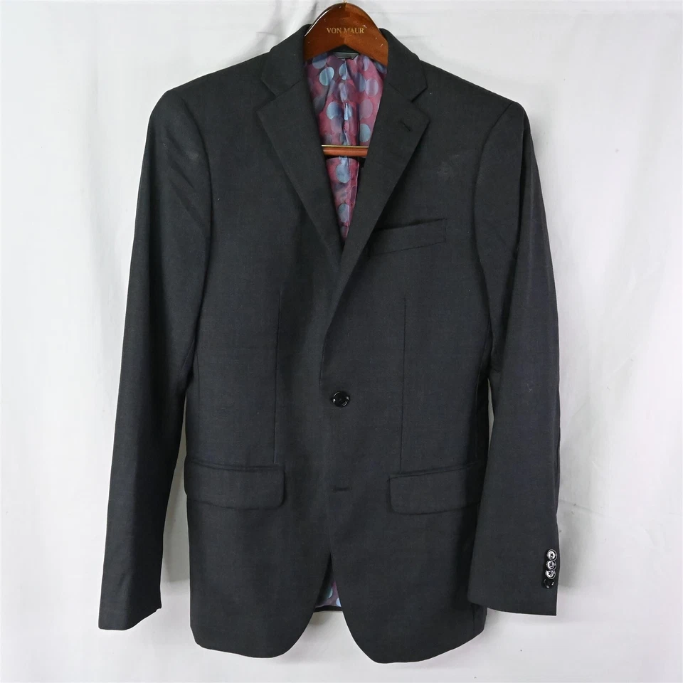 Blazer Traje Abrigo Deportivo Chaqueta Indochino A Medida 38S Gris Carbón Lana 2Btn Foto 1 de 4