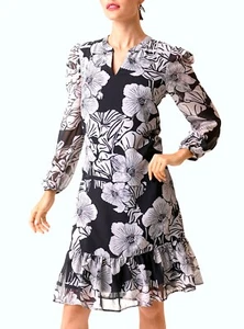 ALBA MODA KLEID DAMENKLEID SOMMERKLEID ELEGANT COCKTAILKLEID CHIFFON SCHWARZ NEU - Bild 1 von 8
