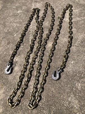 CAMPBELL 0513574 5/16" X 20' GRADE 70 BINDER CHAIN, W/CLEVIS GRAB HOOKS USA Made