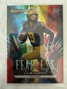 2024 Panini Prizm Draft Picks Fearless Red Cracked Ice J.J. McCarthy  #F-JJM - Picture 1 of 2