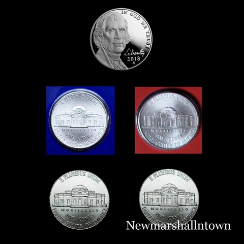 2018 P+D+S Jefferson Proof Nickel Mint Set ~ PD Mint Set from Bank Rolls Cover