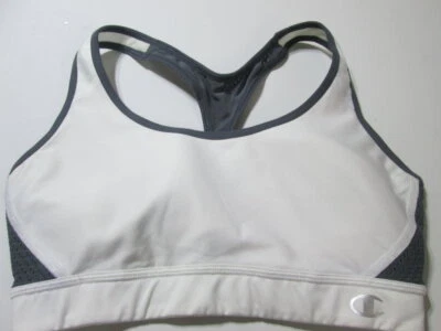 Sujetador Deportivo Champion Talla M Blanco/Gris Inalámbrico Forrado Espalda Corredora Pullover Activo Foto 1 de 4