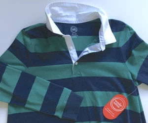 Wonder Nation Girls Rugby Shirt Dress XXL(18) Blue Green Varsity Stripe Collar - Picture 1 of 12