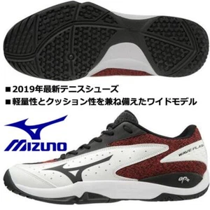 Mizuno Tennis Shoes x 61GB1931 WAVE FLASH WIDE OC White x Black x Red 23cm US5 - Picture 1 of 6