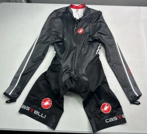 Castelli Rosso Corsa Body Paint Long Sleeve Cycling Skin Suit Men's M Black - Picture 1 of 18