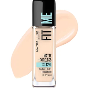 Fit Me Matte + Poreless Liquid Oil-Free Foundation Makeup, Fair Ivory, 1 Count ( - Picture 1 of 12