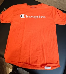 Champion Youth Short Sleeve Orange T Shirt M Medium Graphic Tee - Picture 1 of 3