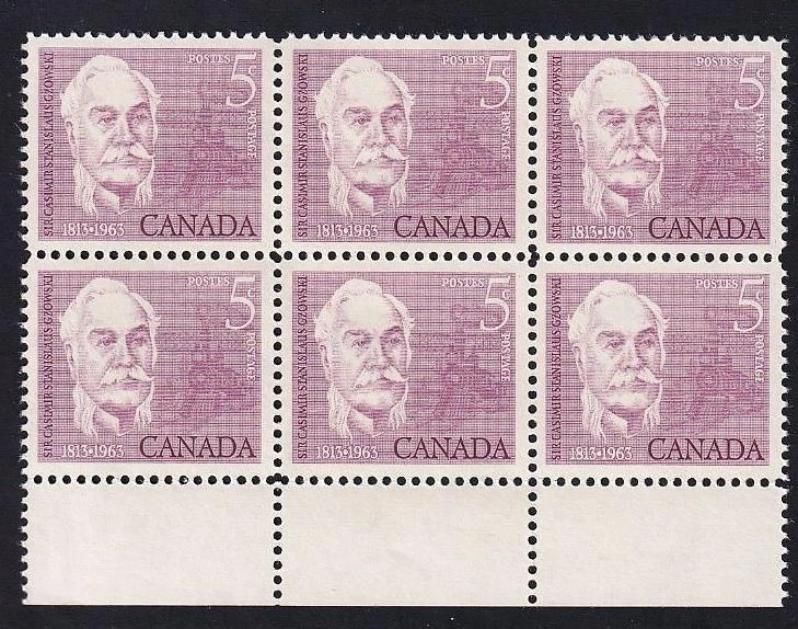 Canada 1963 Sir Casimir Gzowski, MNH pane of 6, sc#410 - Image 1 of 1