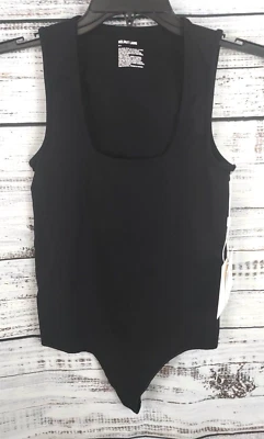 Helmut Lang M/L Black Scoop Sleeveless Bodysuit Seamless Jersey Classic NEW - Image 1 of 4