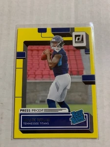 2022 DONRUSS YELLOW PRESS PROOF RATED ROOKIE MALIK WILLIS #303 - Picture 1 of 2