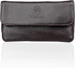 FIREDOG Genuine Leather Smoking Tobacco Pipe Pouch Case Bag for 2 Pipes Tamper F - Picture 1 of 12