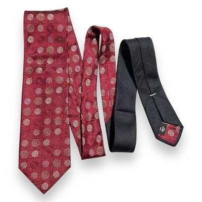 Corbata larga de diseñador Napoli Nordstrom roja borgoña azul marino texturizada gruesa de seda Foto 1 de 4