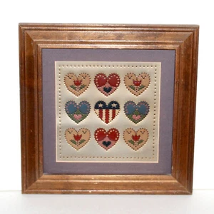 KB Tin Punch decoración de pared hecha a mano edición limitada 1987 corazones americana folk primitivo - Imagen 1 de 6