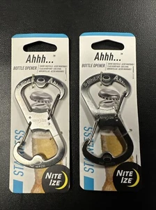 Nite Ize Ahhh… Stainless Steel Beer Bottle Opener - Stainless S-Biner x2 - Picture 1 of 3