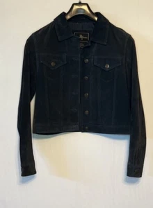 Brandon Thomas Suede Button Up Embroidered Rose Floral Jacket Women's Size Small - Picture 1 of 11