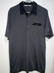 Travis Mathew Herren Golf Polo Kurzarm Shirt Pima Baumwolle schwarz gestreift MED - Bild 1 von 6