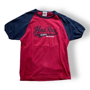 Vintage Hard Rock Cafe Shirt Reykjavik Iceland Graphic Tshirt Small Two Tone 90s - Picture 1 of 10