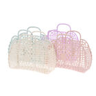 Bathroom Laundry Basket Small Foldable Mesh Portable Plastic Storage Organi RNAU