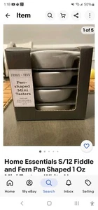 Home Essentials S/12 Geige und Farn Pfannenform 1 Oz Mini Verkoster Weiß Neu - Bild 1 von 5