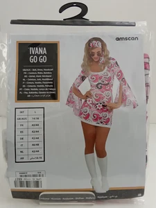 Fancy Dress Ivana Go Go Women's Size 14 / 16 Amscan Dress Belt Headscarf New F1 - Picture 1 of 9