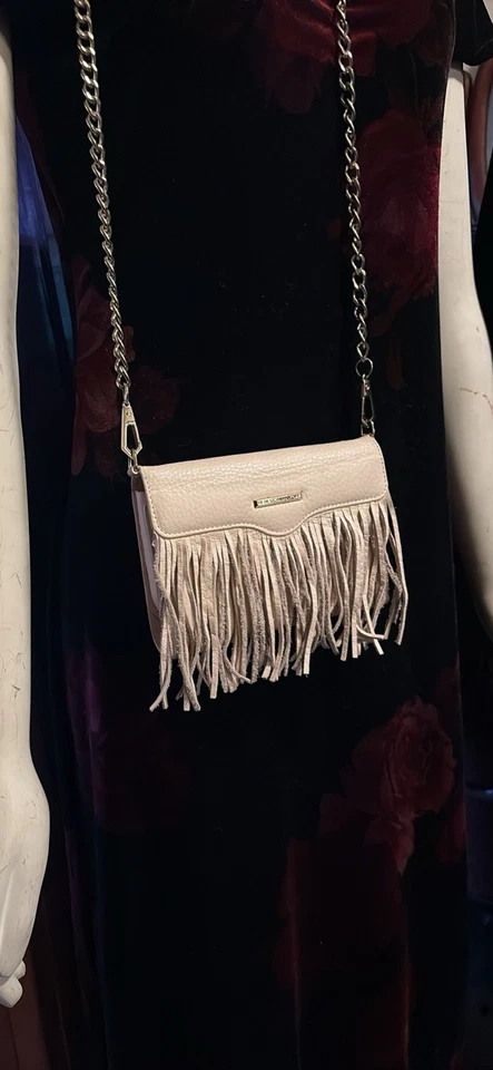 Rebecca Minkoff Funda de Teléfono con Flecos Bandolera Cartera Estuche Teléfono CUERO ROSA  Foto 1 de 1