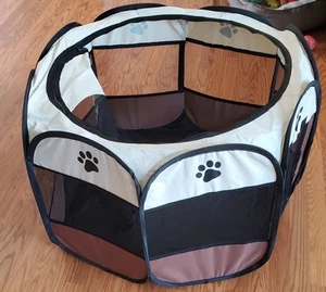 Portable Pet Playpen Foldable Dog Cat Kennel Crate Never Used - Picture 1 of 2