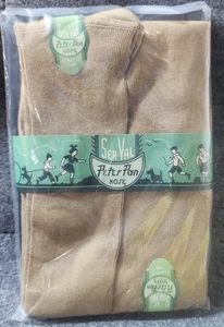 MANGUERA VINTAGE SELLADA SER-VAL PETER PAN PARTE SUPERIOR ELÁSTICA BEIGE DOS PARES - Imagen 1 de 3