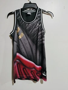 Vintage Jordan Bred XII All Over Print Basketball Jersey Youth XL Mens XS Y2K - Picture 1 of 5