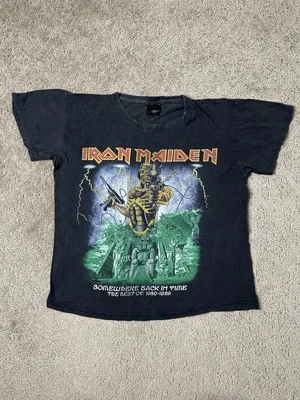 复古男式 T 恤 00s Iron Maiden Somewhere Back in Time,Rock Mettal S 码 — 第 1/4 张图片
