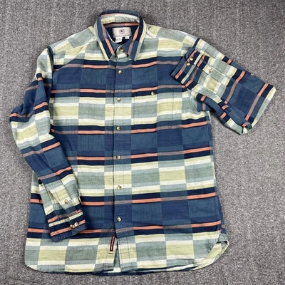 Camisa de franela Territory Ahead para hombre XL cubo geométrico manga larga años 90 bloques de colores Foto 1 de 4