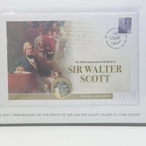 Royal Mint Sir Walter Scott 2021 prueba de plata £2 dos libras cubierta de moneda 1 de 250 - Imagen 1 de 5