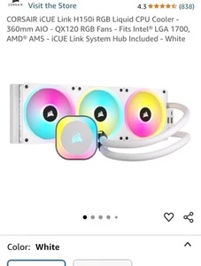 "Versiegelt" CORSAIR iCUE Link H150i LCD Liquid CPU Kühler 360mm AIO QX120 RGB Lüfter - Bild 1 von 18