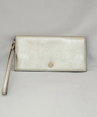Cartera sobre muñeca delgada Tory Burch Emerson en dorado Foto 1 de 4