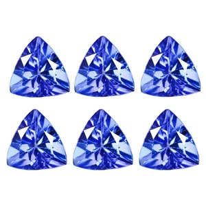 1.33Ct IF [6 Pcs Lot] Pleasant Trillion 4.2 x 4 MM Purple Blue Natural Tanzanite - Picture 1 of 5
