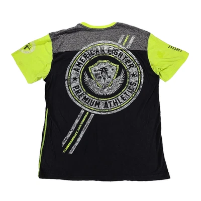 Camiseta deportiva AMERICAN FIGHTER para hombre talla 2XL negra verde neón gráfica Foto 1 de 4