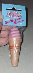 Goma de borrar vintage, cono de helado rosa perfumado, originales mariposa 1 broche, (sat1-2) - Imagen 1 de 7