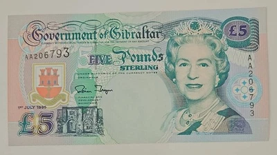 GIBRALTAR   5  POUNDS   1995  P-25    UNC - Image 1 of 2