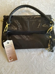 JM Collection Handtasche schwarz Leder vielseitig Gold Hardware - Bild 1 von 8