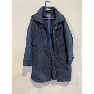 Cole Haan Men's Size Large Windbreaker Rain Trench Coat Navy Blue - Picture 1 of 4