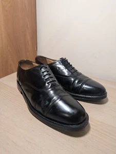 MENS ROMBAH WALLACE BLACK LEATHER SIZE 9.5 LACE UP OXFORD SHOES - Picture 1 of 9